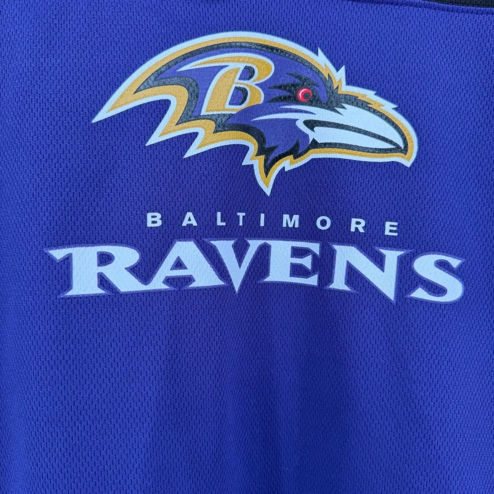 NFL Team Apparel Baltimore Ravens Boys XL 18/20 Purple Mesh V-Neck Jersey Shirt